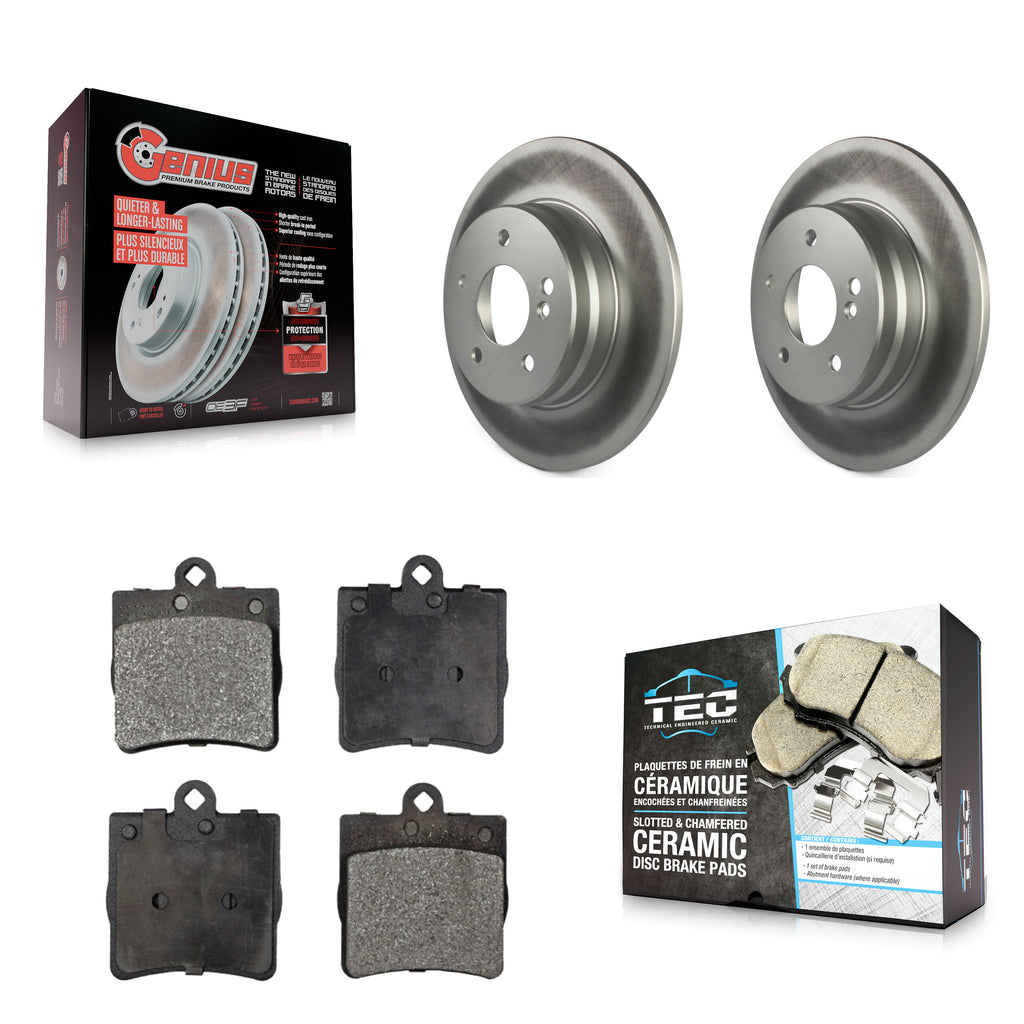 Rear Coated Disc Brake Rotors And Ceramic Pads Kit For Mercedes-Benz SLK280