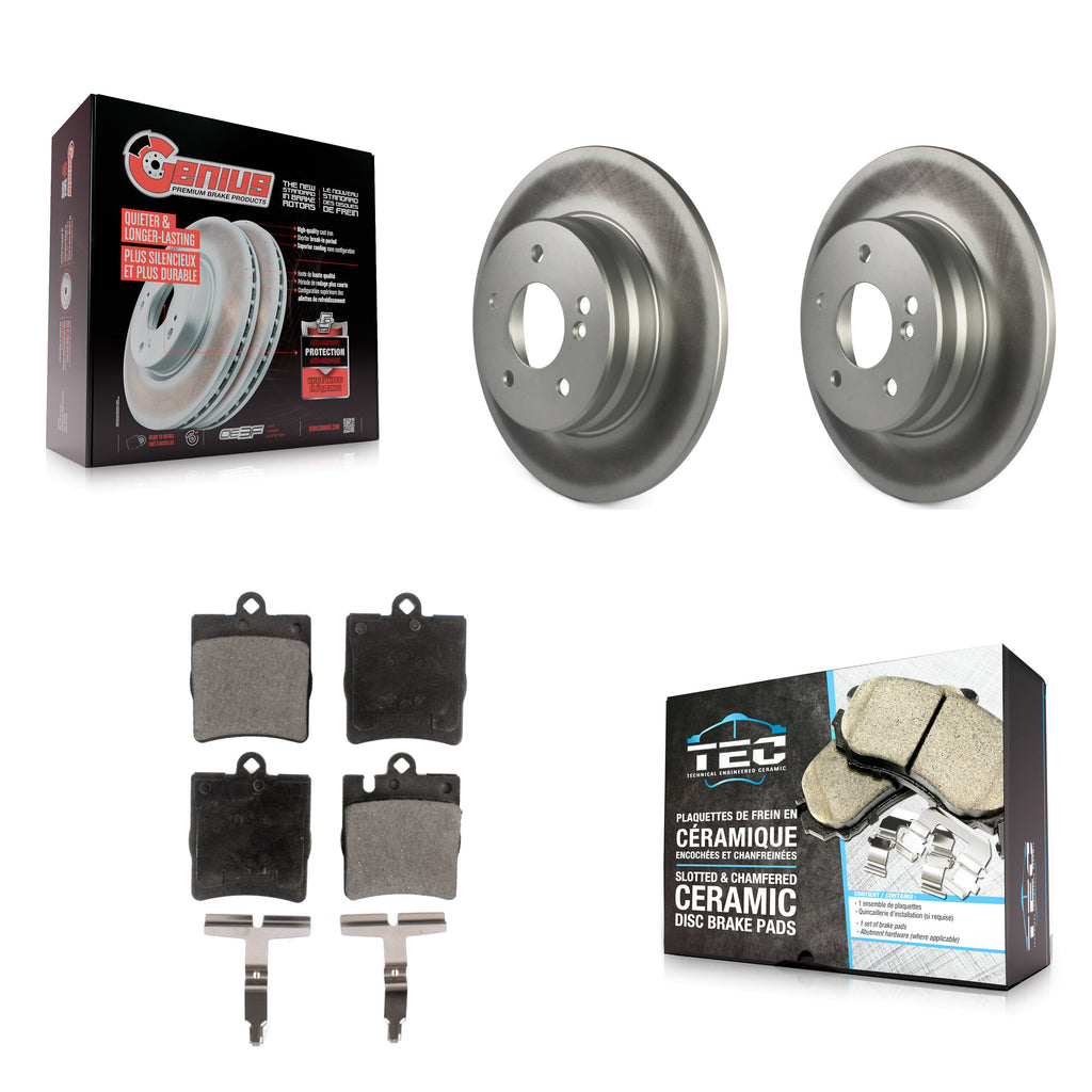 Rear Coated Brake Rotors Ceramic Pad Kit For Mercedes-Benz E320 C230 C240 CLK320