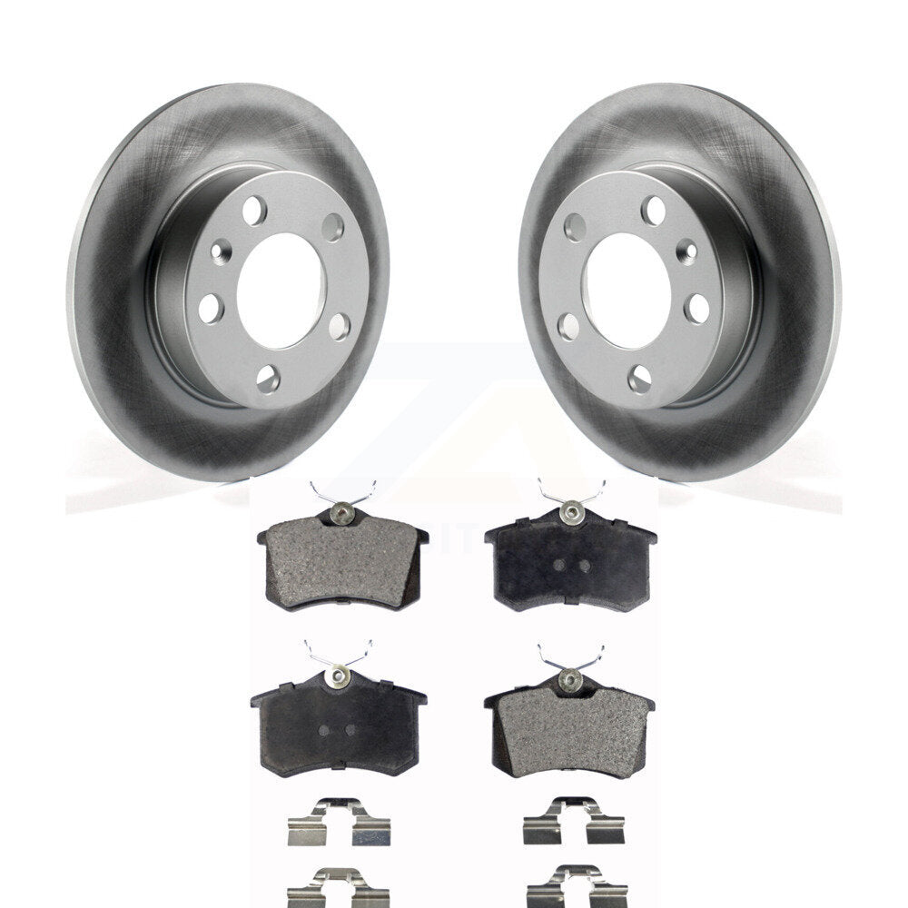 Rear Coated Disc Brake Rotor And Ceramic Pad Kit For 2007-2010 Volkswagen Beetle