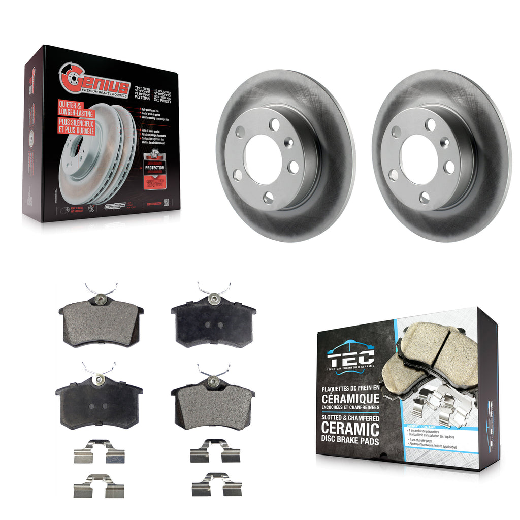 [Rear] 2007-2010 Volkswagen Beetle Premium Coated Rotors & Ceramic Pads Brake Kit For Max Braking