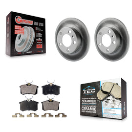 Rear Coated Brake Rotor Ceramic Pad Kit For Volkswagen Jetta Beetle Golf Audi TT