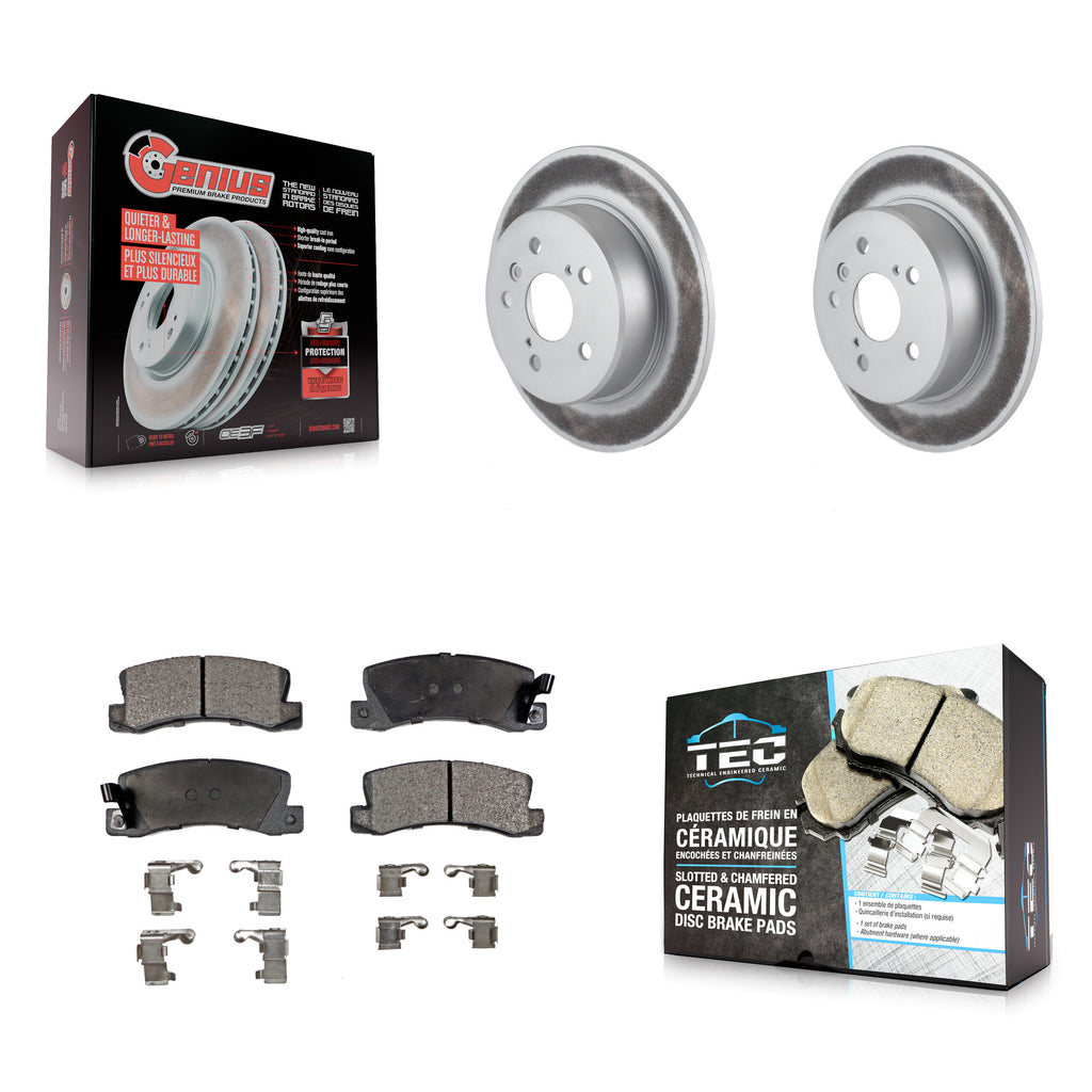 [Rear] 1999-2003 Lexus RX300 AWD Premium Coated Rotors & Ceramic Pads Brake Kit For Max Braking