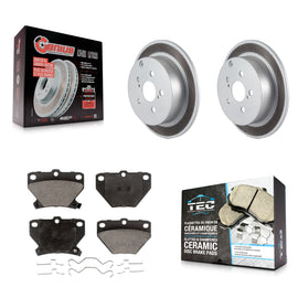 Rear Coated Brake Rotor & Ceramic Pad Kit For Toyota Corolla Matrix Pontiac Vibe