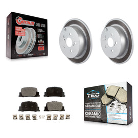 [Rear] 2005-2010 Scion tC Premium Coated Rotors & Ceramic Pads Brake Kit For Max Braking