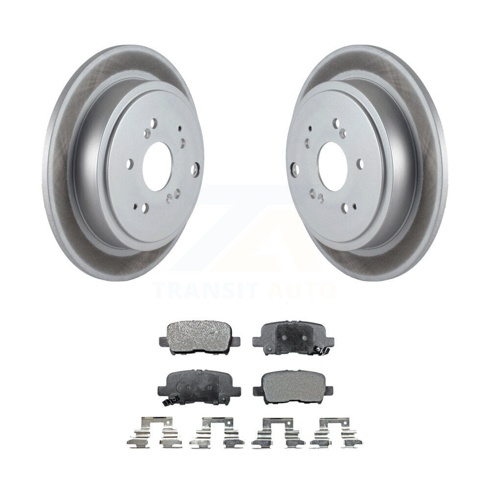 Rear Coated Disc Brake Rotors And Ceramic Pads Kit For Honda Pilot Acura MDX