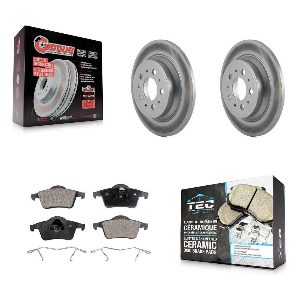 Rear Coated Disc Brake Rotors And Ceramic Pads Kit For Volvo S60 V70 XC70 S80