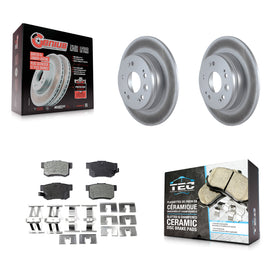 [Rear] 2002-2004 Honda CR-V Premium Coated Rotors & Ceramic Pads Brake Kit For Max Braking