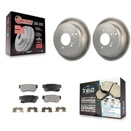 Rear Coated Brake Rotor Ceramic Pad Kit For Hyundai Santa Fe Kia Sportage Tucson