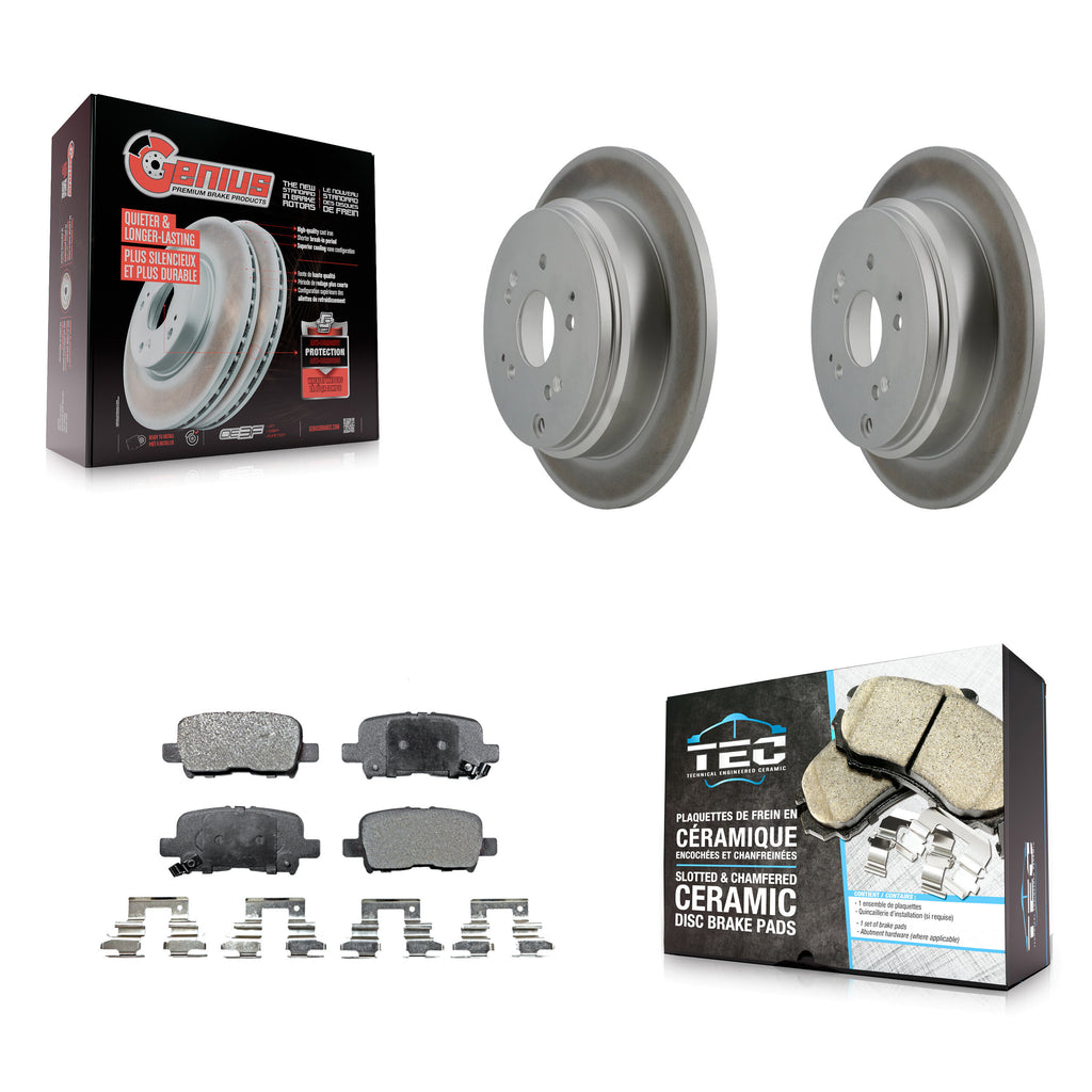 [Rear] 2002-2004 Honda Odyssey Premium Coated Rotors & Ceramic Pads Brake Kit For Max Braking
