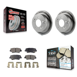 Rear Coated Disc Brake Rotors And Ceramic Pads Kit For Hyundai Sonata 2.4L