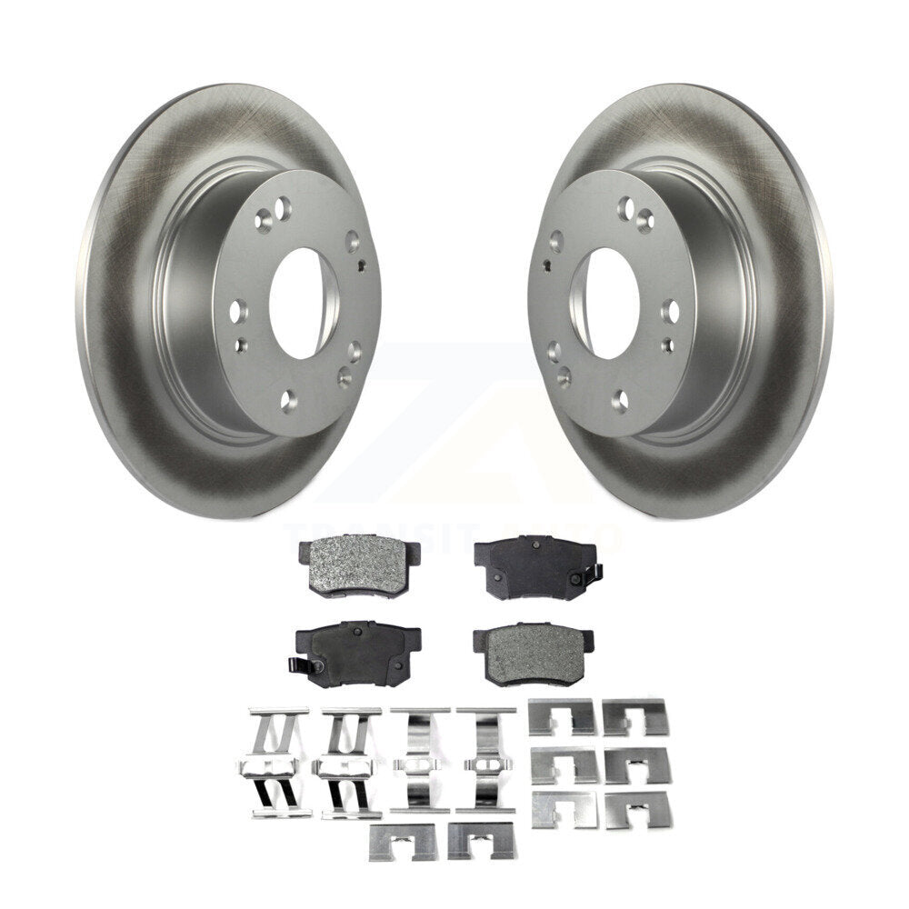 Rear Coated Disc Brake Rotors And Ceramic Pads Kit For Honda Accord Acura TSX