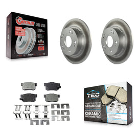 Rear Coated Disc Brake Rotors And Ceramic Pads Kit For Honda Accord Acura TSX
