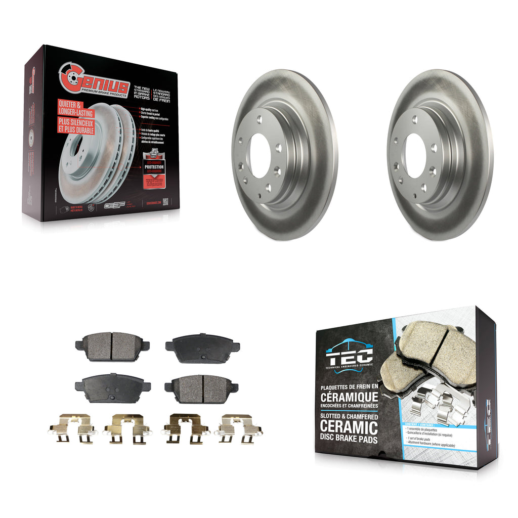 Rear Coat Brake Rotors Ceramic Pad Kit For Ford Fusion Mazda 6 Lincoln MKZ Milan