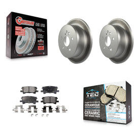 Rear Coated Brake Rotors Ceramic Pad Kit For Lexus Toyota Highlander RX350 RX330