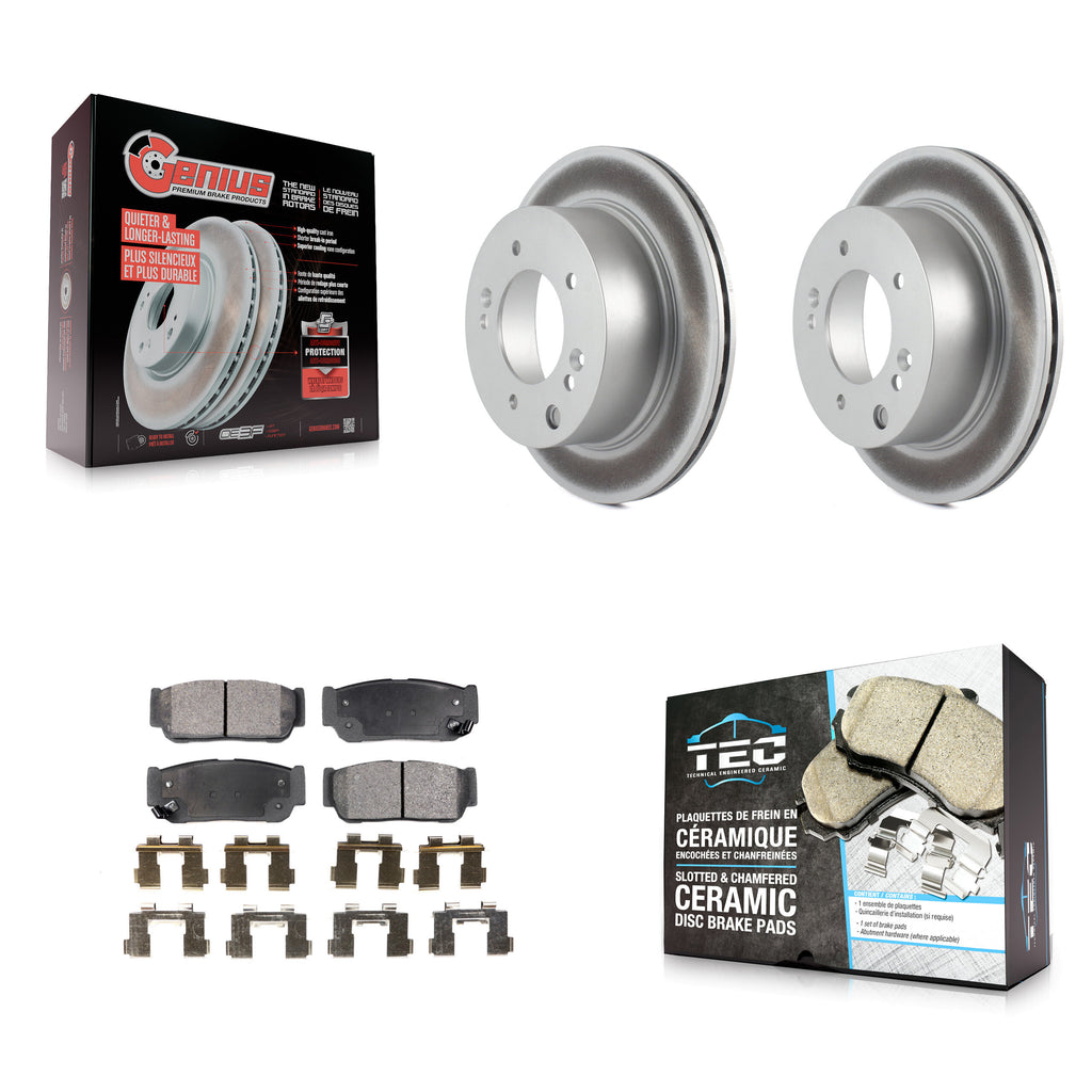 [Rear] 2003-2006 Kia Sorento Premium Coated Rotors & Ceramic Pads Brake Kit For Max Braking