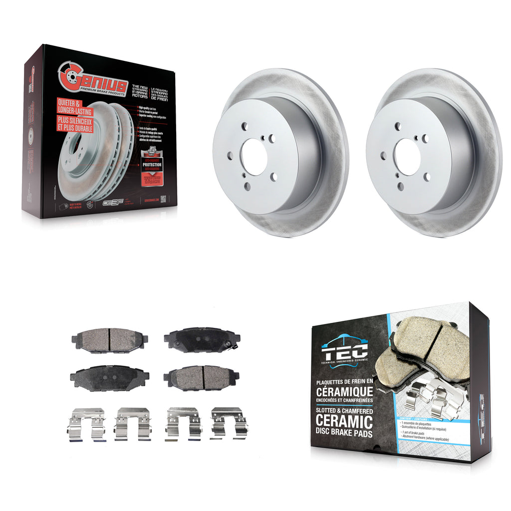 Rear Coated Disc Brake Rotors And Ceramic Pads Kit For Subaru Outback Legacy