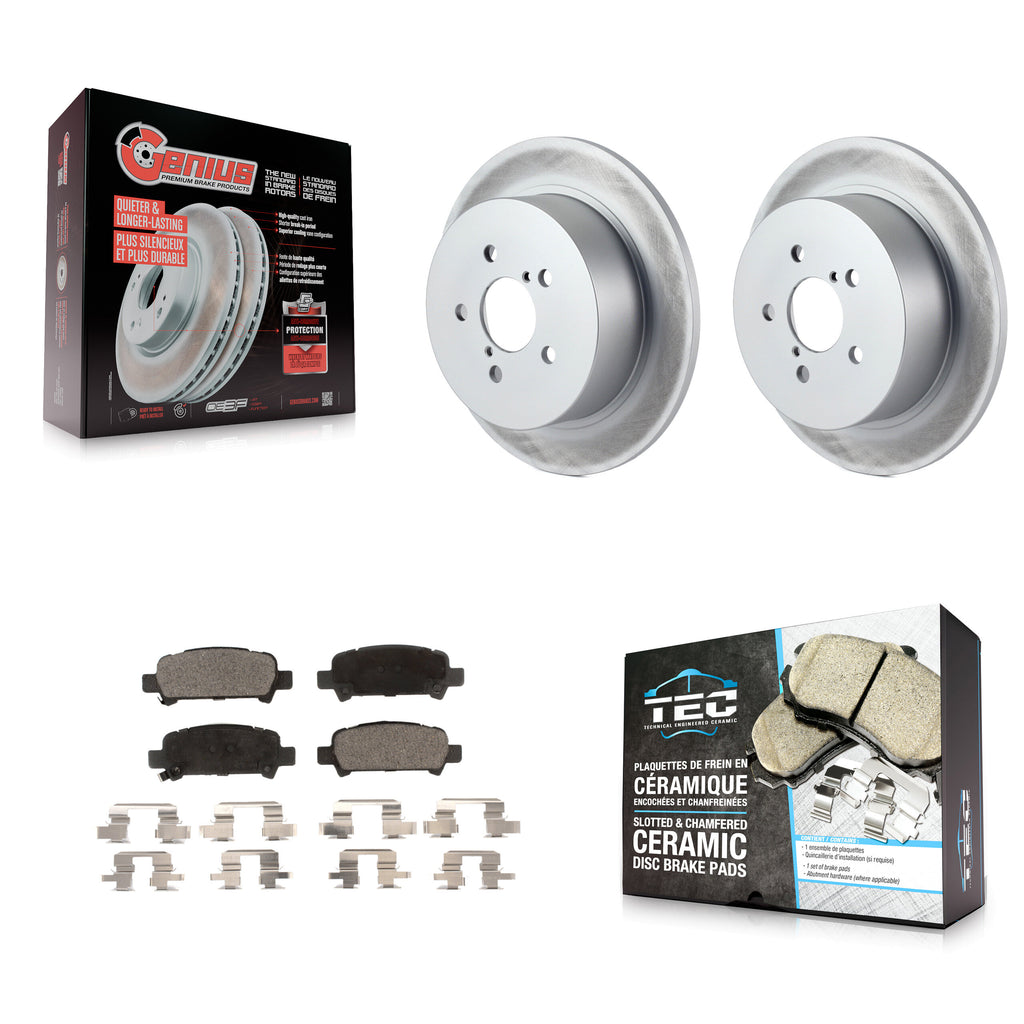 [Rear] 2008-2009 Subaru Legacy 3.0L Premium Coated Rotors & Ceramic Pads Brake Kit For Max Braking