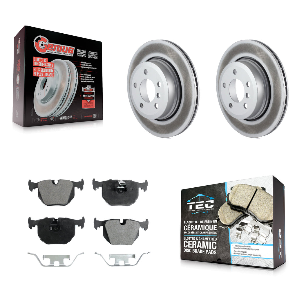 [Rear] 2004-2010 BMW X3 Premium Coated Rotors & Ceramic Pads Brake Kit For Max Braking