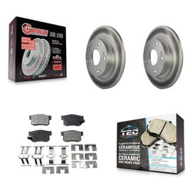 Rear Coated Disc Brake Rotors And Ceramic Pads Kit For Honda Civic Acura ILX CSX