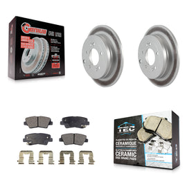Rear Coated Disc Brake Rotors And Ceramic Pads Kit For 2007-2009 Kia Amanti