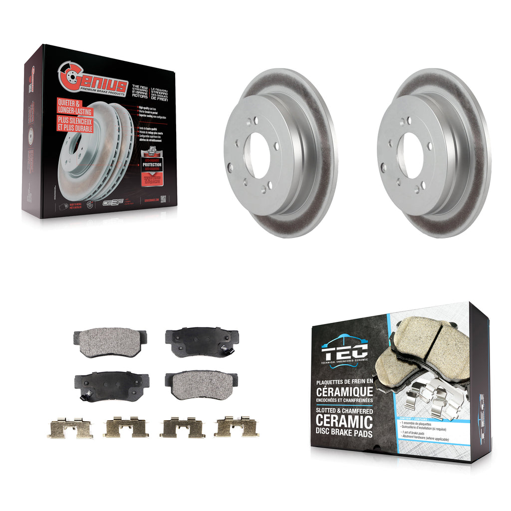 [Rear] 2006-2009 Hyundai Azera Premium Coated Rotors & Ceramic Pads Brake Kit For Max Braking