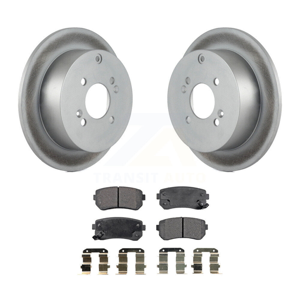 Rear Coat Brake Rotors Ceramic Pad Kit For 2006-2010 Hyundai Accent Kia Rio Rio5