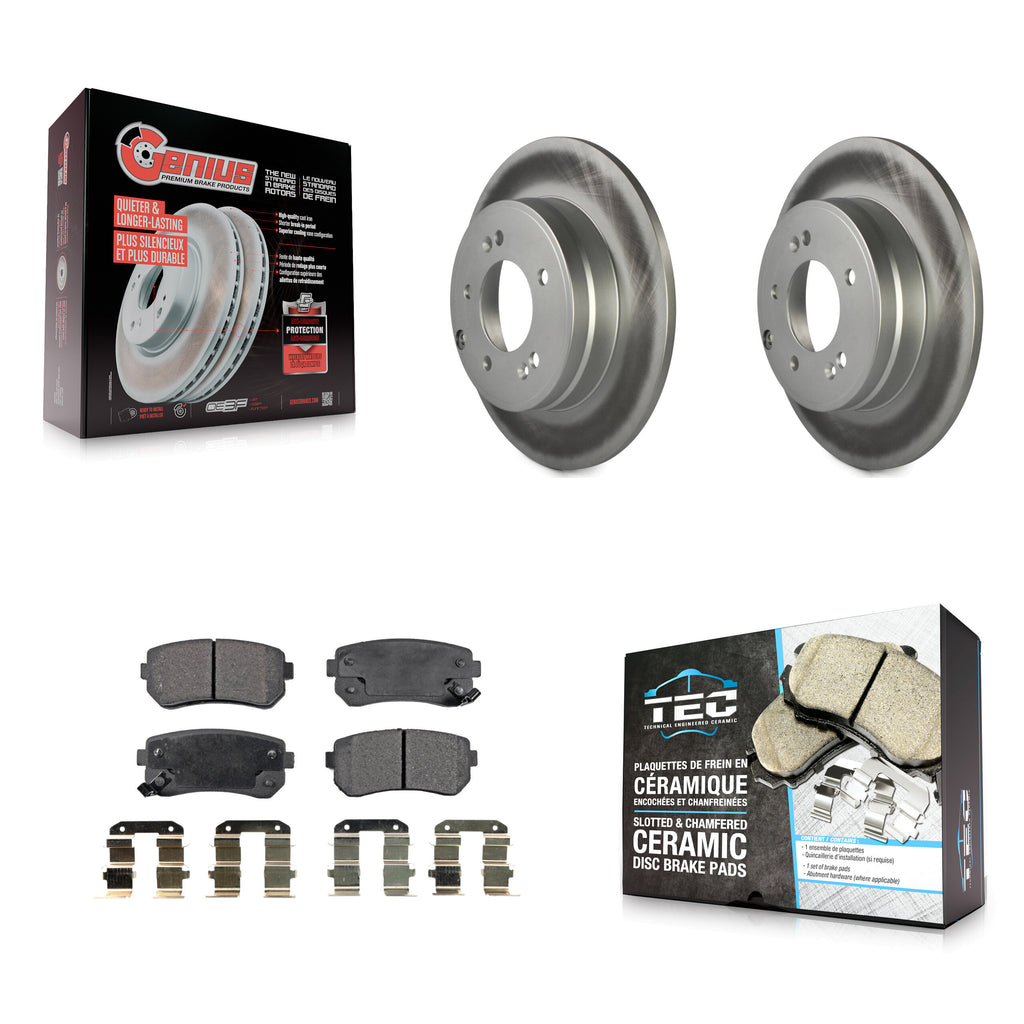 Rear Coat Disc Brake Rotor Ceramic Pad Kit For Hyundai Sonata Tucson Kia Cadenza