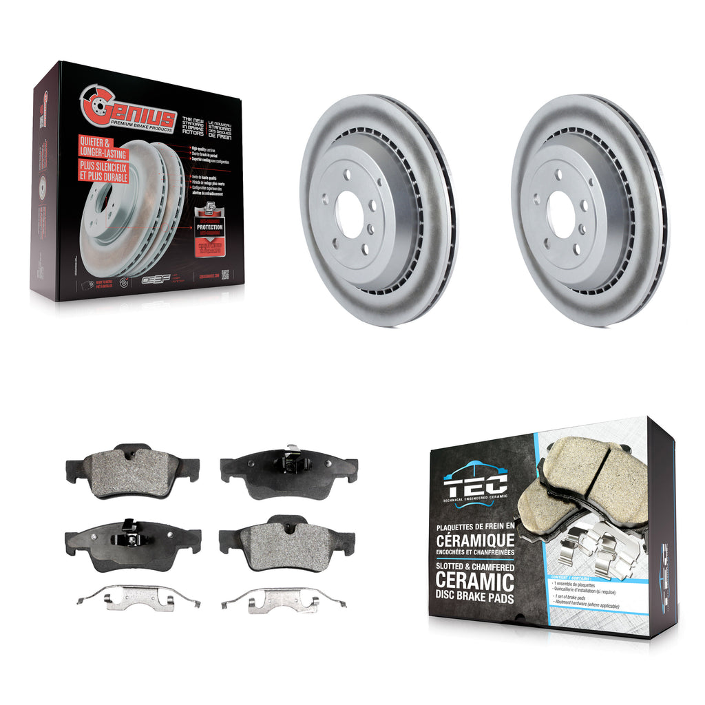 Rear Coated Brake Rotor Ceramic Pad Kit For Mercedes-Benz ML350 GL450 R350 GL550