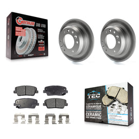 Rear Coated Disc Brake Rotors & Ceramic Pad Kit For Kia Sedona Hyundai Entourage