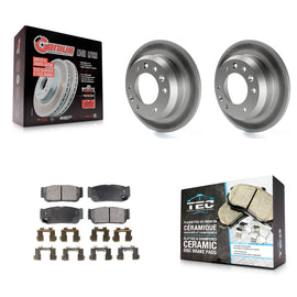 Rear Coated Disc Brake Rotors & Ceramic Pad Kit For Kia Sedona Hyundai Entourage