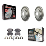 Rear Coated Disc Brake Rotors And Ceramic Pads Kit For Audi A4 Quattro