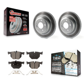 Rear Coated Brake Rotor & Ceramic Pad Kit For BMW 335i X1 xDrive 330i 335xi 335d