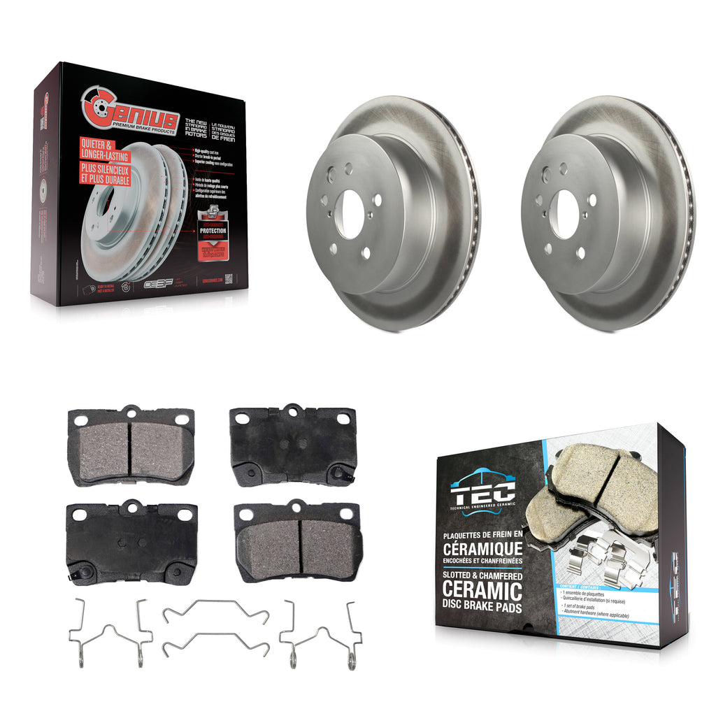 Rear Coated Brake Rotors Ceramic Pad Kit For Lexus IS250 GS350 IS350 GS300 GS430