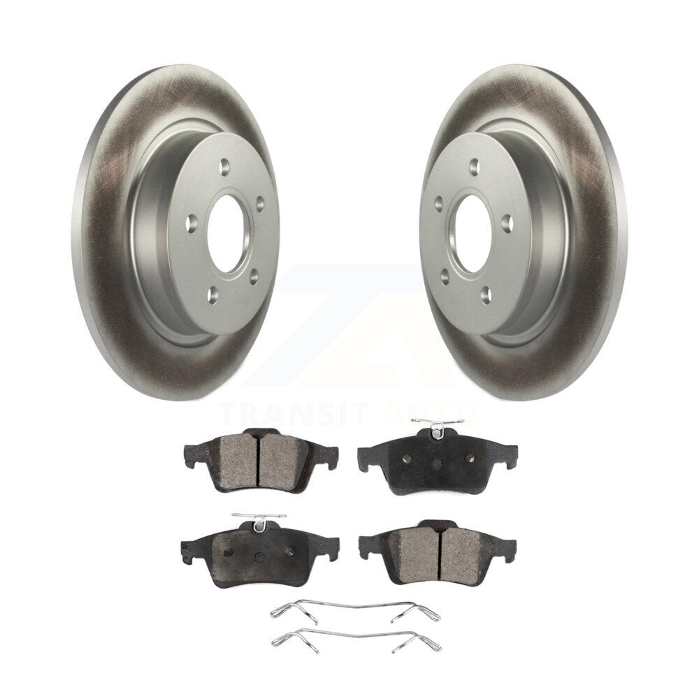 Rear Coated Disc Brake Rotors And Ceramic Pads Kit For Volvo S40 C70 C30 V50