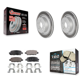 Rear Coated Disc Brake Rotors And Ceramic Pads Kit For INFINITI G37 G35 Q60