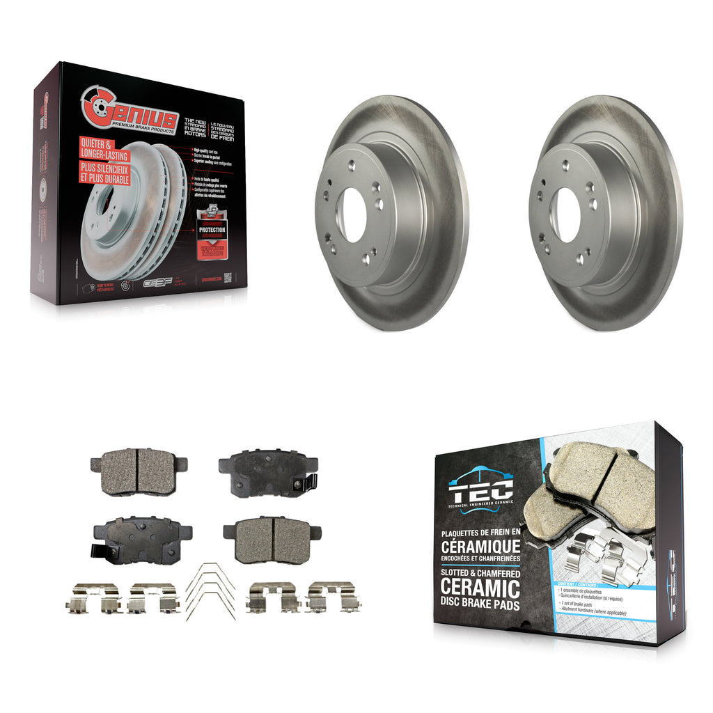 Rear Coated Disc Brake Rotors And Ceramic Pads Kit For Honda Accord Acura TSX