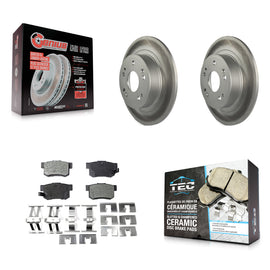 Rear Coated Disc Brake Rotors And Ceramic Pads Kit For Honda Accord Acura ILX