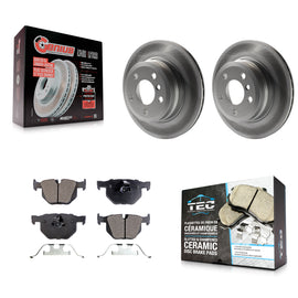 Rear Coated Disc Brake Rotors And Ceramic Pads Kit For BMW X5 X6