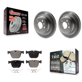 [Rear] 2009 BMW X6 xDrive35i From 10 08 Premium Coated Rotors & Ceramic Pads Brake Kit For Max Braking