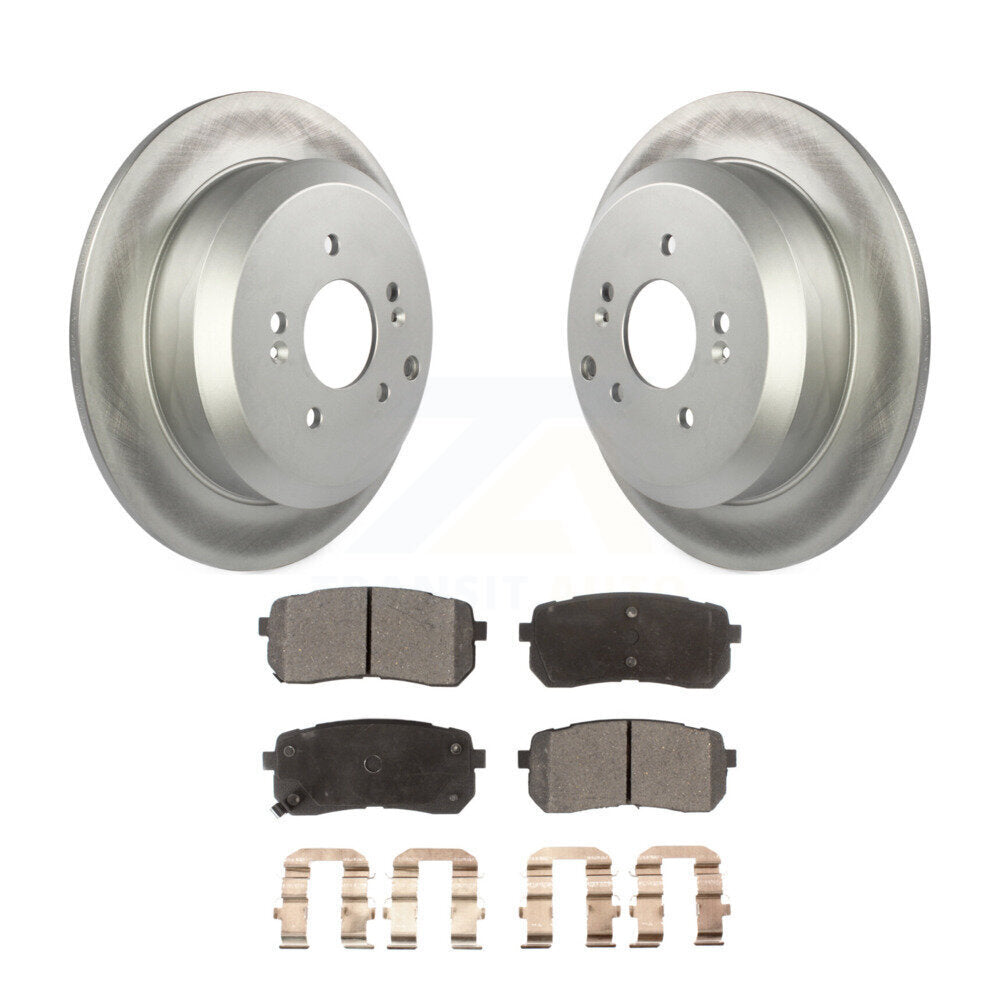 Rear Coated Disc Brake Rotors And Ceramic Pad Kit For 2007-2012 Hyundai Veracruz