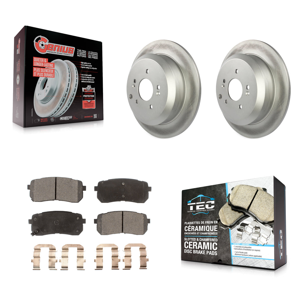 [Rear] 2007-2012 Hyundai Veracruz Premium Coated Rotors & Ceramic Pads Brake Kit For Max Braking