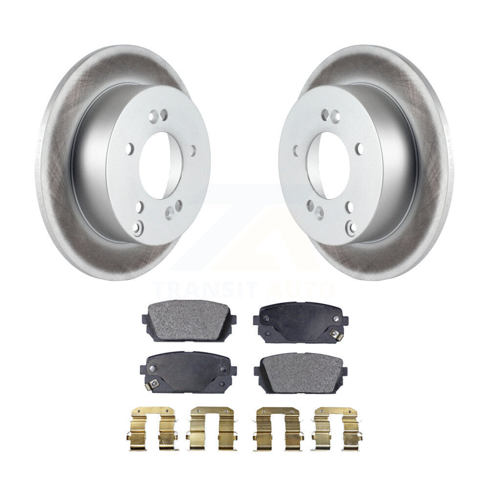 Rear Coated Disc Brake Rotors And Ceramic Pads Kit For 2007-2012 Kia Rondo