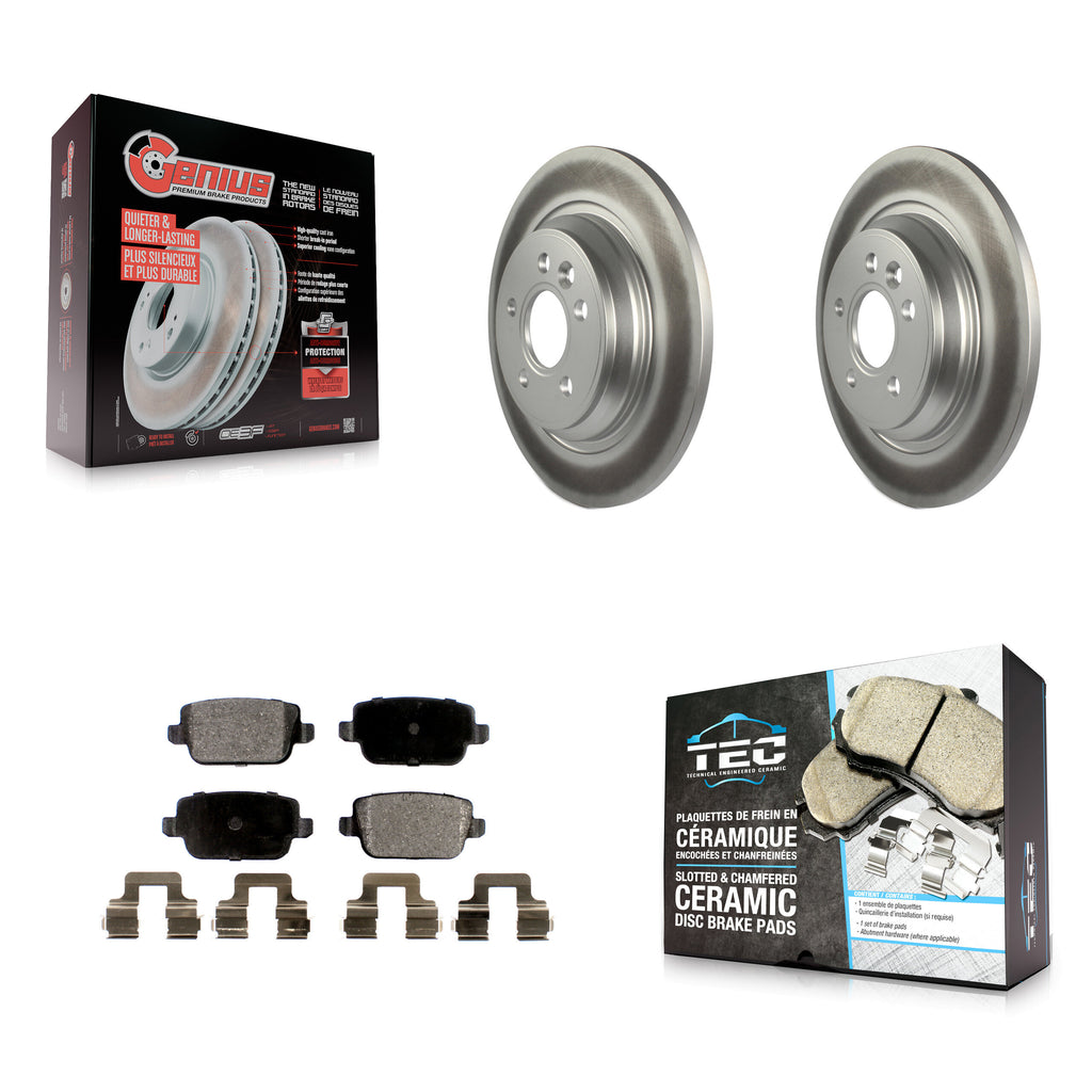 [Rear] 2008-2011 Volvo S80 FWD Premium Coated Rotors & Ceramic Pads Brake Kit For Max Braking
