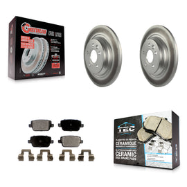 [Rear] 2008-2011 Volvo S80 FWD Premium Coated Rotors & Ceramic Pads Brake Kit For Max Braking