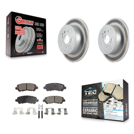 [Rear] 2008-2013 Toyota Highlander Premium Coated Rotors & Ceramic Pads Brake Kit For Max Braking