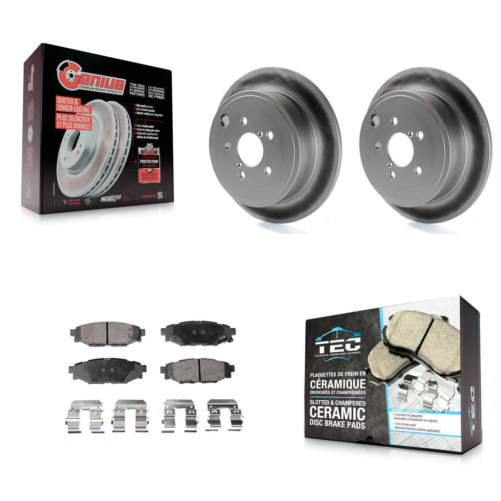 Rear Coat Brake Rotor Ceramic Pad Kit For Subaru Outback Impreza Forester Legacy