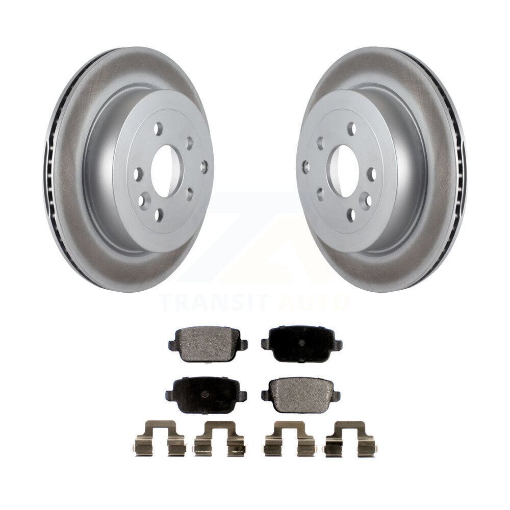 Rear Coated Disc Brake Rotors And Ceramic Pads Kit For 2008-2011 Land Rover LR2