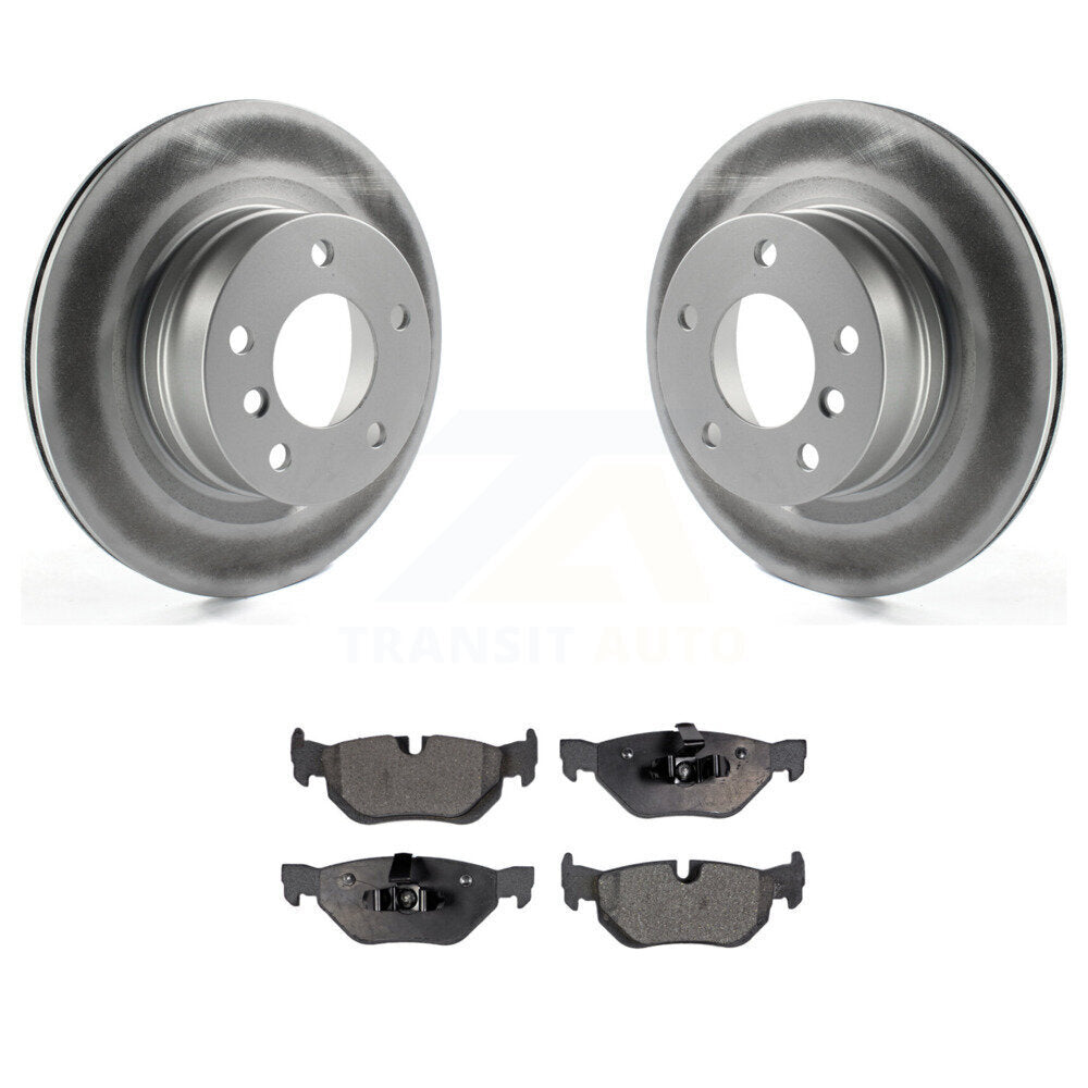 Rear Coated Disc Brake Rotors And Ceramic Pads Kit For 2008-2013 BMW 128i