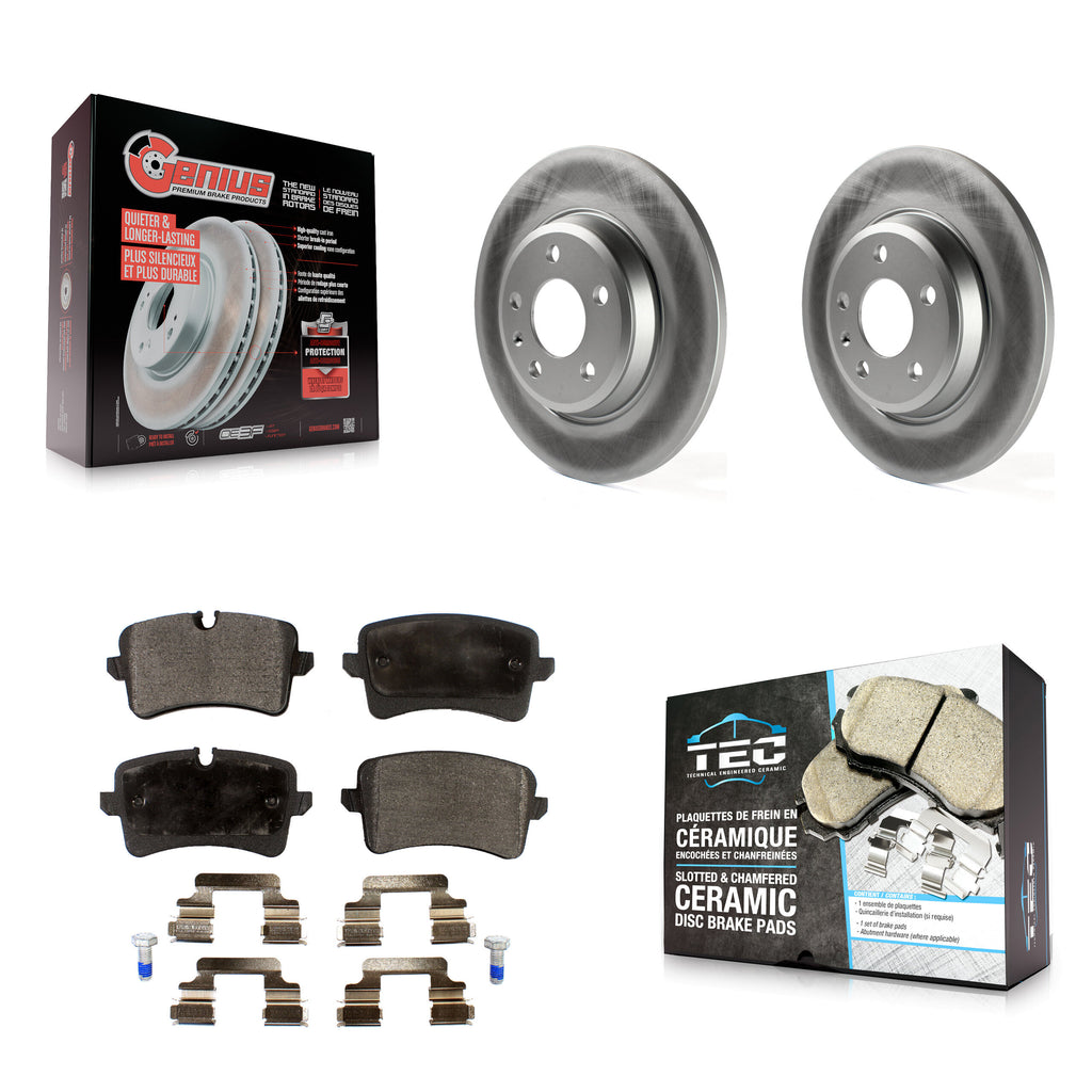 Rear Coated Disc Brake Rotors And Ceramic Pads Kit For Audi A7 Quattro A6