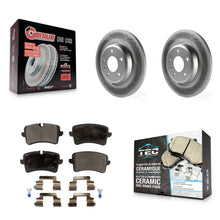 Charger l'image dans la galerie, Rear Coated Disc Brake Rotors And Ceramic Pads Kit For Audi A7 Quattro A6